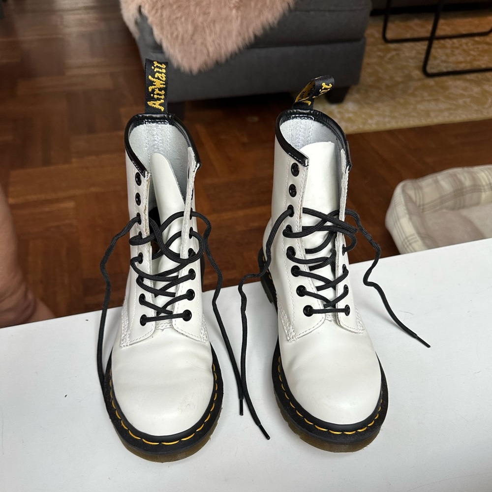 White Dr. Marten boots